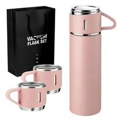 Termo acero 500ml con 3 tazas